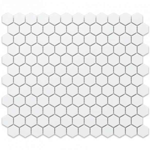 Mozaika Heksagon White Mat Small 26/30