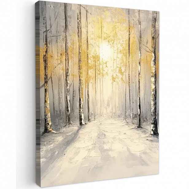 MuchoWow OBRAZ NA PLÁTNĚ Zima - abstraktní - sníh - příroda - slunce 60x80 cm