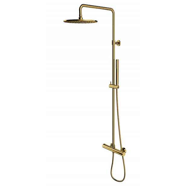 OMNIRES Y - Sprchový set s termostatem, průměr 25 cm, kartáčované zlato Y1244SUGLB