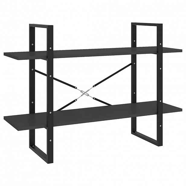 vidaXL Knihovna se 2 policemi šedá 100 x 30 x 70 cm kompozitní dřevo