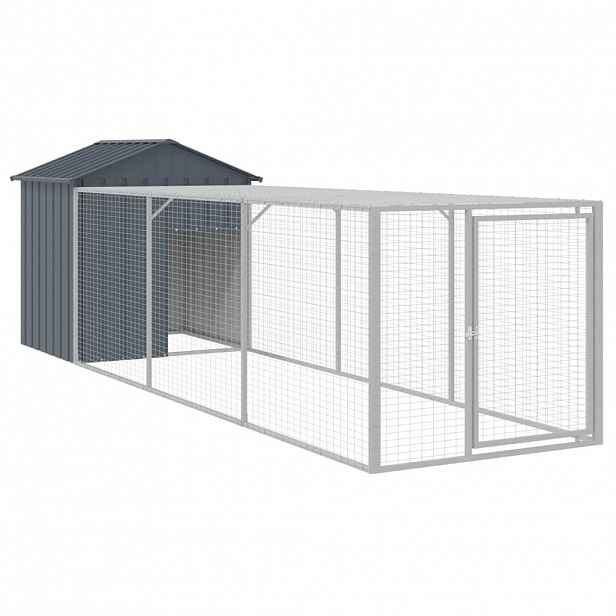 vidaXL Kurník s výběhem antracitový 117x405x123 cm pozinkovaná ocel