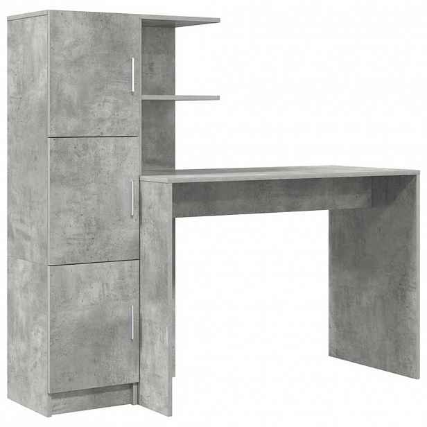 vidaXL Stůl Betonově šedá 133.5 x 50 x 124 cm 2 ks