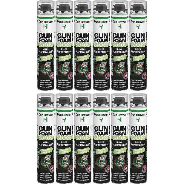 12 Ks Nízkotlaká Pistolová Pěna Montážní Gun Foam 2002 750 ml