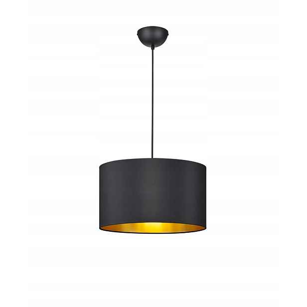 Závěsná lampa s černým a zlatým stínítkem Trio