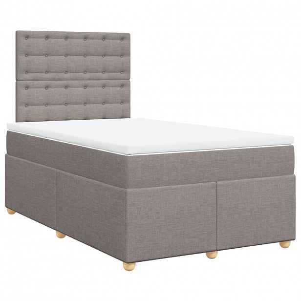 vidaXL Box spring postel s matrací taupe 120x190 cm textil