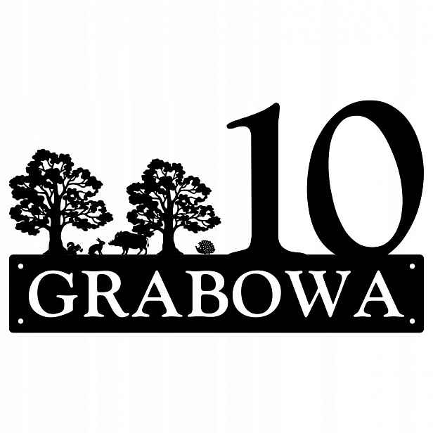 Číslo Na Dům 60 cm Tabule Adresa Ocel 2MM ul. Grabowa
