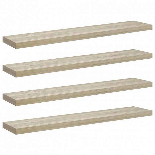 vidaXL Plovoucí nástěnné police 4 ks dub 120 x 23,5 x 3,8 cm MDF