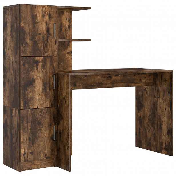 vidaXL Stůl Kouřový dub 133.5 x 50 x 124 cm 2 ks