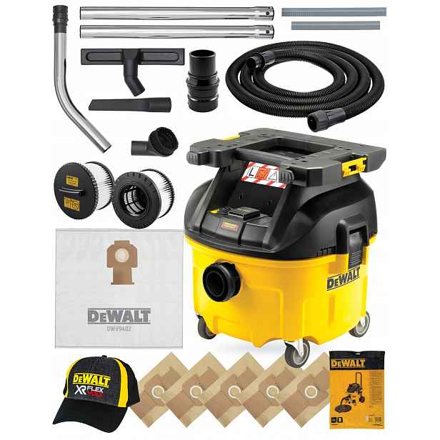 Vysavač 1400W 30L Dewalt DWV901LT příslušenství 13