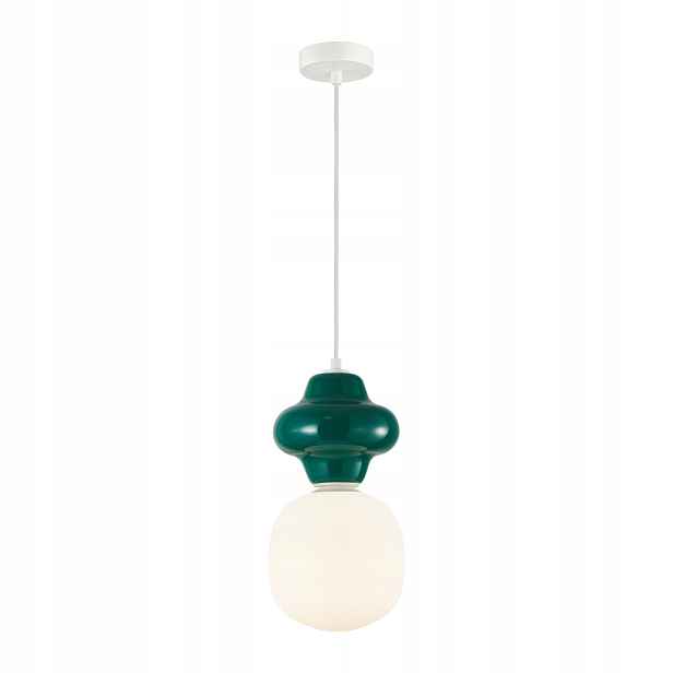 Závěsná lampa Italux Latera zelená Ø18 cm keramika E14 40W art deco