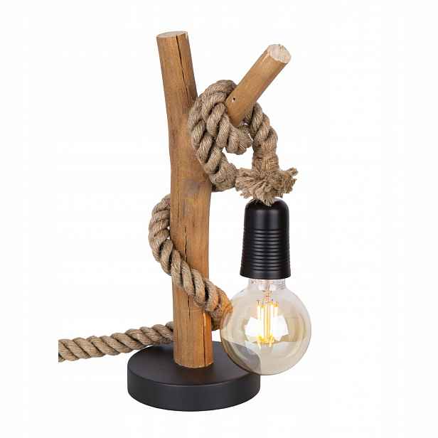 Hnědá stolní lampa Nerida s teplým leskem do pracovny Globo