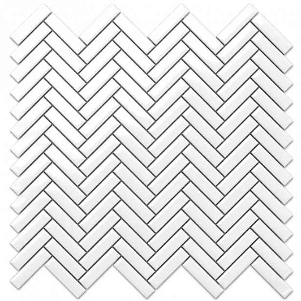 Mozaika Mini Chevron White Gloss 27/28