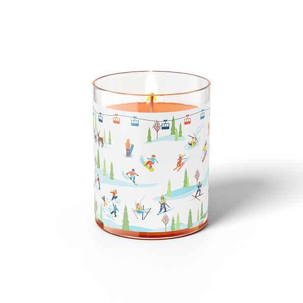 Provence SVÍČKA VE SKLE LYŽAŘI 7X8CM 130G 20H HOŘENÍ