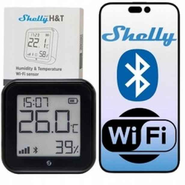 Shelly H&t Gen3 černý – Wi-Fi senzor teploty a vlhkosti