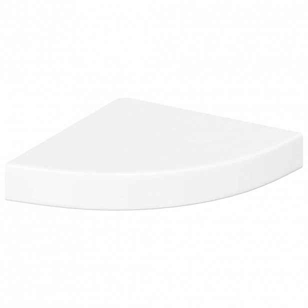 vidaXL Plovoucí rohová police s vysokým leskem bílá 25x25x3,8 cm MDF
