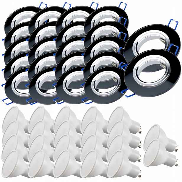 22 x Skleněná Stropní Lampa Zapuštěná Do Stropu Křišťál Led Žárovky 10W