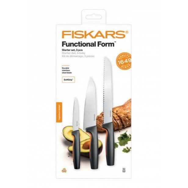 Fiskars 1057559 set nožů Functional Form 3ks, (11cm+17cm+vroubkovaný 21cm)