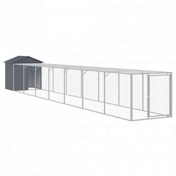 vidaXL Kurník s výběhem antracitový 117x813x123 cm pozinkovaná ocel