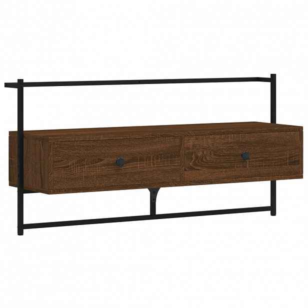 vidaXL TV skříňka nástěnná hnědý dub 100,5x30x51 cm kompozitní dřevo