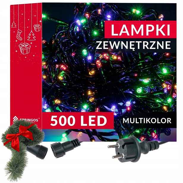 Lampičky Na Vánoční Stromeček 500LED Multi Color 31,5M Venkovní I Vnitřní Pořádné