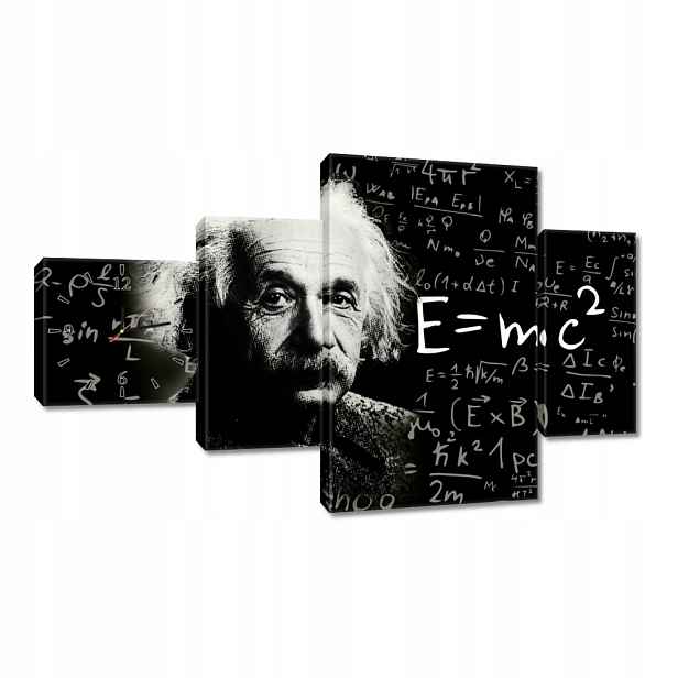 Nástěnné hodiny 130x80 Albert Einstein E=MC2
