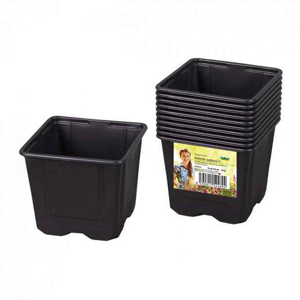 Kontejner pěstební V 9x9x8cm 10ks plast černá