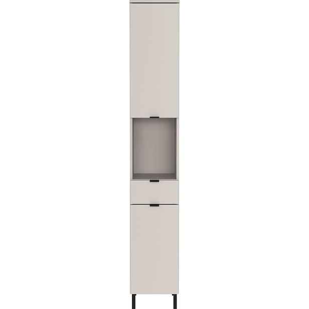 Krémová vysoká/úzká koupelnová skříňka 30x190 cm Arcena – Germania