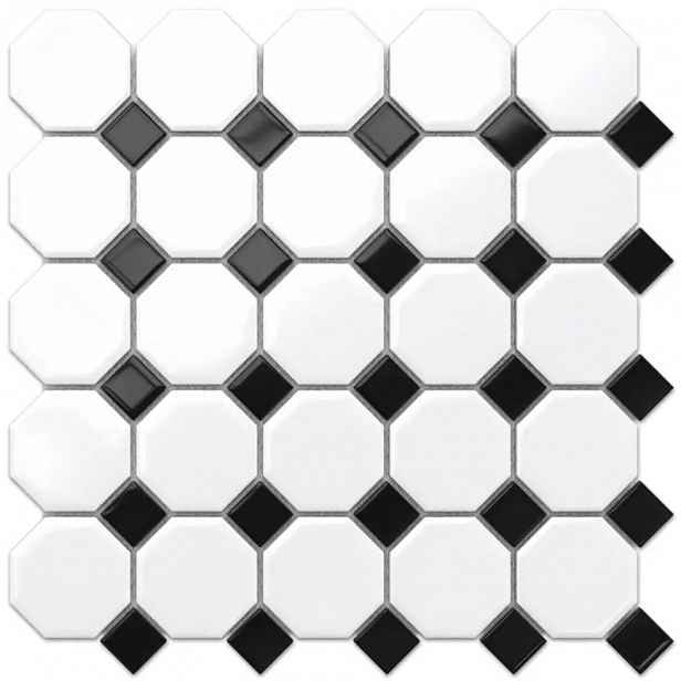 Mozaika Octagon White Classic Mat 29.3/29.3