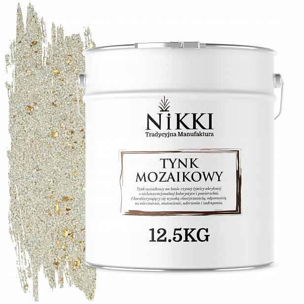 Mozaiková Pryskyřičná Omítka 12,5 Kg Vnitřní Vnější Bílá Se Zlatou Slídou