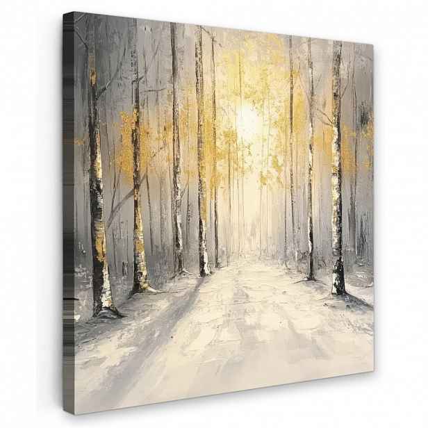 MuchoWow OBRAZ NA PLÁTNĚ Zima - abstraktní - sníh - příroda - slunce 20x20 cm