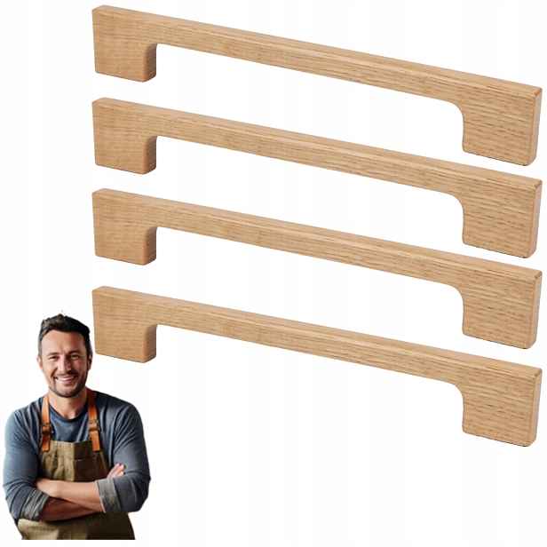 Nábytková Úchytka Dřevěný do skříňky Zásuvky Melvin 160 mm Dubový 4ks