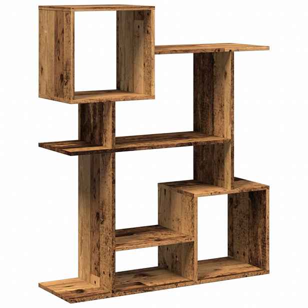 vidaXL Knihovna / dělicí stěna old wood 92x29x112 cm kompozitní dřevo