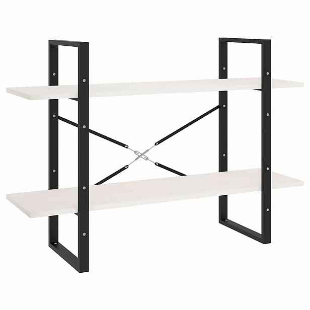 vidaXL Knihovna se 2 policemi bílá 100 x 30 x 70 cm masivní borovice