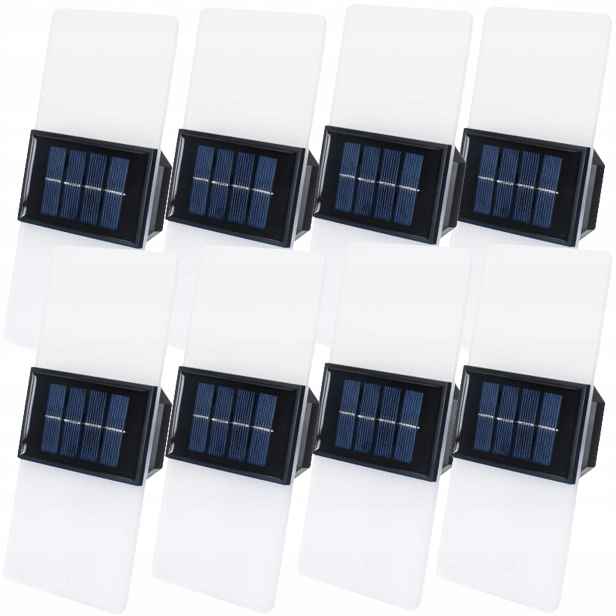 8 x Nástěnná lampa Solární Akryl Led IP65 Ozdobné osvětlení domu Altánky