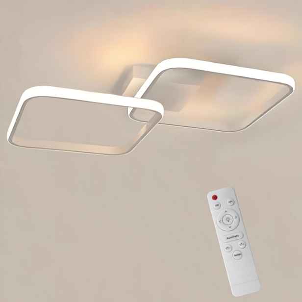 Stropní Svítidlo Moderní Lustr Čtverec Stropní Svítidlo Led 50W Do Obývacího Pokoje Dálkový Ovladač