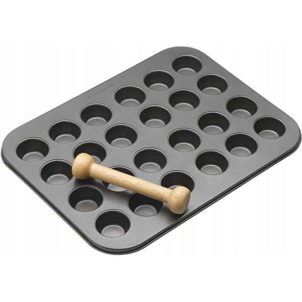 Forma na mini koláče MasterClass 24 výklenků 4 cm kovová, nepřilnavá povrchová úprava