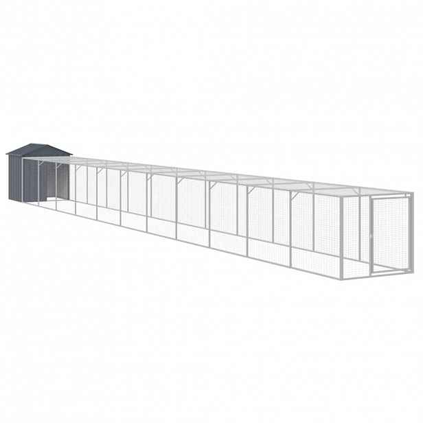 vidaXL Kurník s výběhem antracitový 117x1 221x123 cm pozinkovaná ocel