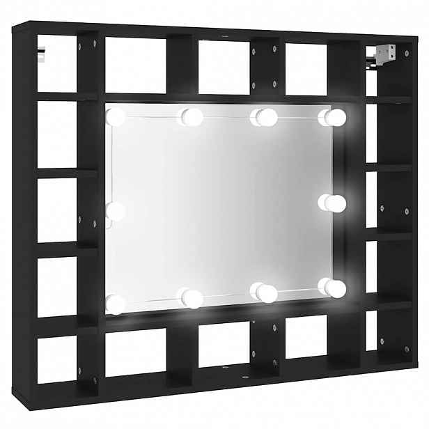 vidaXL LED zrcadlová skříňka černá 91 x 15 x 76,5 cm