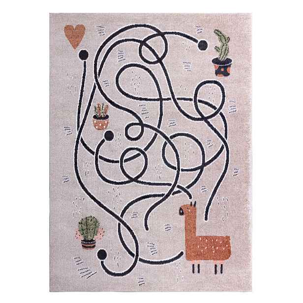 Dětský kusový koberec Fun Game llama beige, 160x220, béžová, dětský pokoj, Dywany Łuszczów