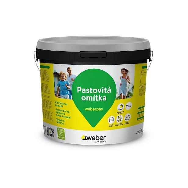 Omítka silikonová weberpas silikon zrnitá 3 mm CE2A 25 kg