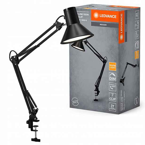 Stolní Led lampa Klips Nastavitelná 9W 393lm 3000K Stmívatelná