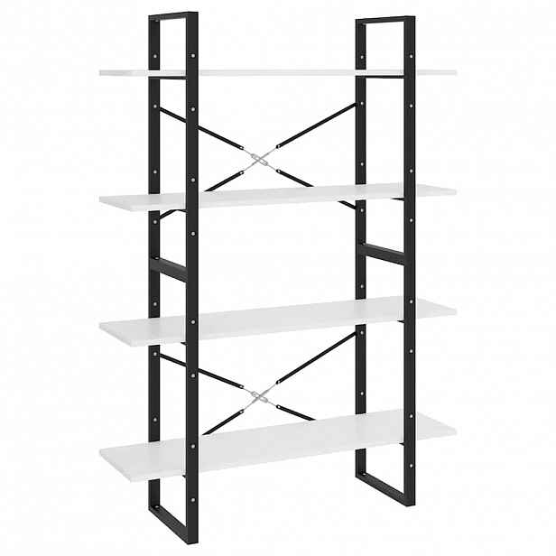 vidaXL Knihovna se 4 policemi bílá 100 x 30 x 140 cm kompozitní dřevo