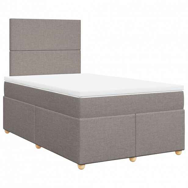 vidaXL Box spring postel s matrací taupe 120x200 cm textil