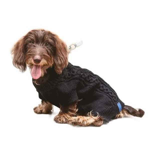 Nomad Tales Blush Svetr pro psa Ebony 40 cm Černý York Shih Tzu Maltézský