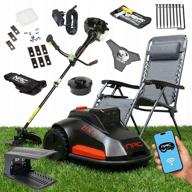 Set Robotická Sekačka 800 M2 Motorový Křovinořez Zahradní Lehátko
