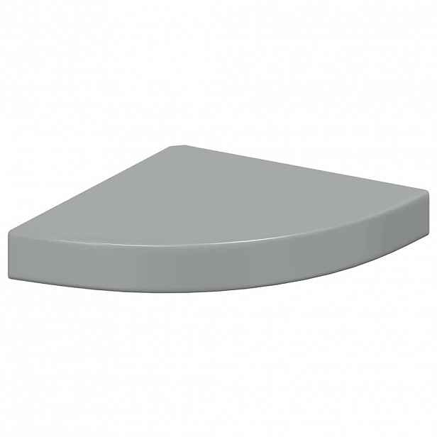 vidaXL Plovoucí rohová police šedá vysoký lesk 25 x 25 x 3,8 cm MDF
