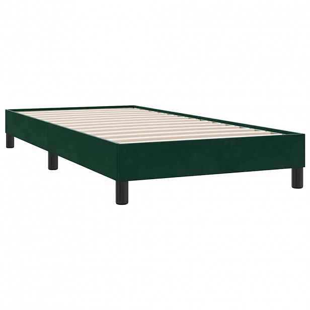vidaXL Rám postele bez matrace tmavě zelená 80x210 cm samet
