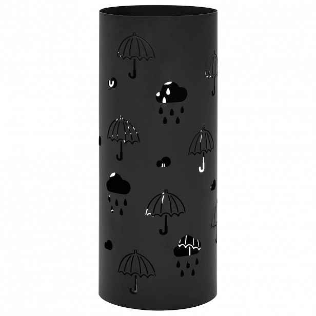 vidaXL Stojan na deštníky Umbrellas ocelový černý