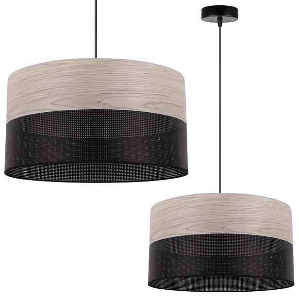 Závěsné Stropní Svítidlo Lustr Černá S Elegantním Stínítkem, Dýha 40 CM