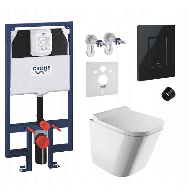 7v1 Podomítkový Wc set s podstavcem Grohe Slim Wc mísa Rim Omnires tlačítko